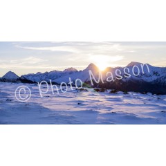 Couché de soleil depuis le Hautacam en panoramique